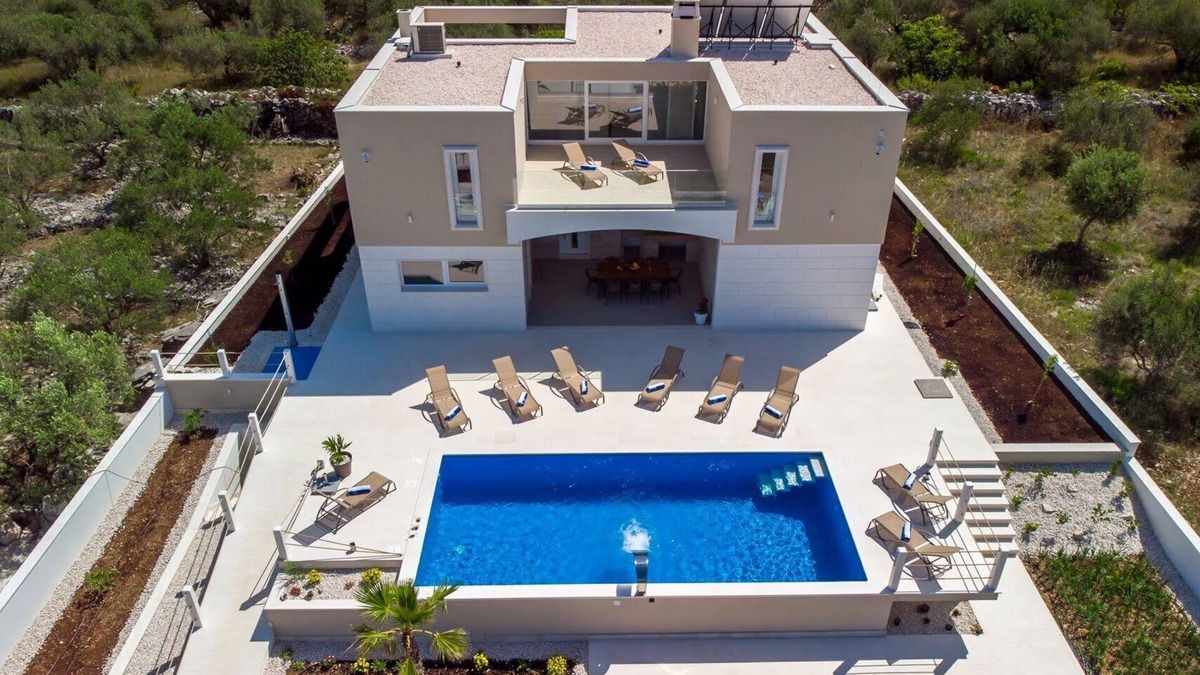 Marina Villa | Luxury villa Hileja with heated pool , 15 km from airport. 14 people capacity