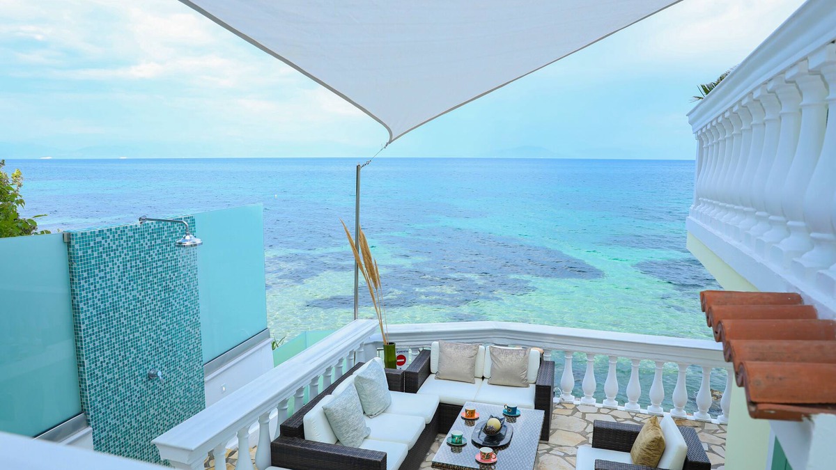 Perama Villa | Luxury ,Waterfront Villa With Fantastic Sea Views, kayaks and paddle boards inc