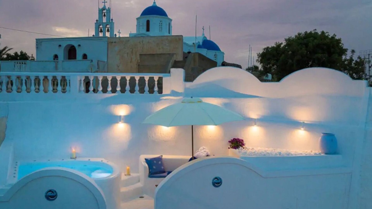 Karterados Villa | Lydia Luxury cave Villa with Jacuzzi & sea view