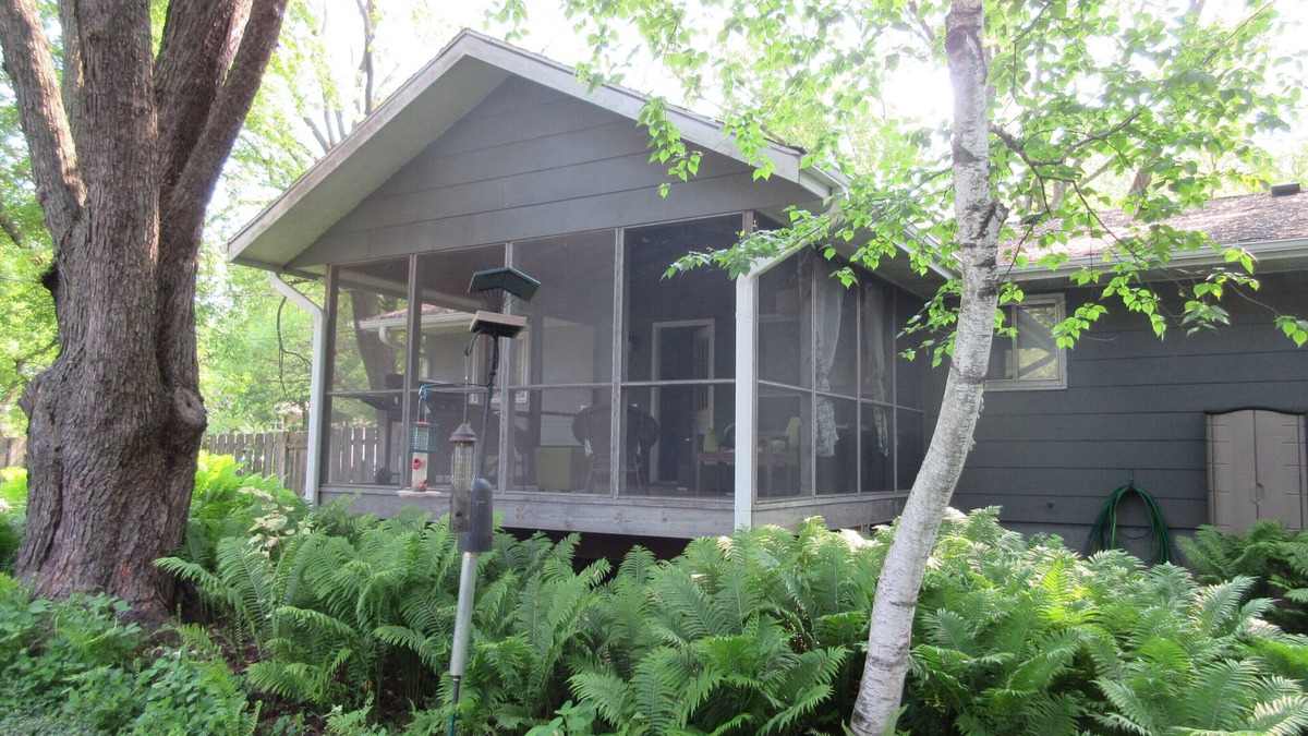Madison House | Madison Arboretum Mid-Century Ranch Screen Porch, Fireplace