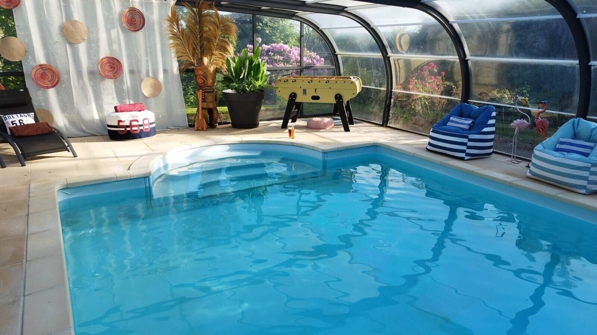 Locmaria-Grand-Champ House | Maison Avec Piscine Couverte et Chauffée et Pergola Bioclimatique de 30m²