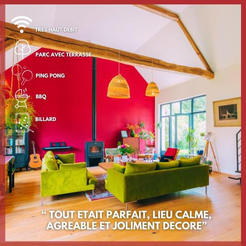 Trigueres House | Maison Les Deux Ailes, Parc arboré, billard et wifi à 1h30 de Paris