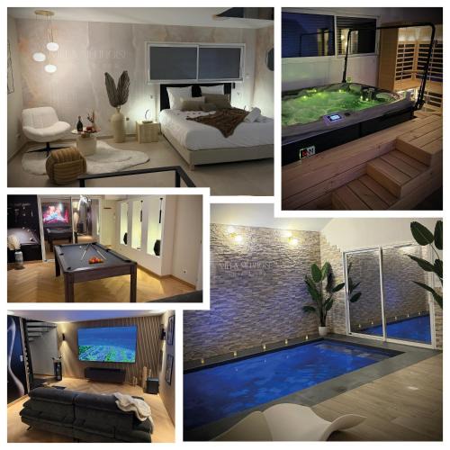 Echenoz-la-Meline Villa | Maison privative avec piscine intérieure, spa, sauna, cinéma et billard