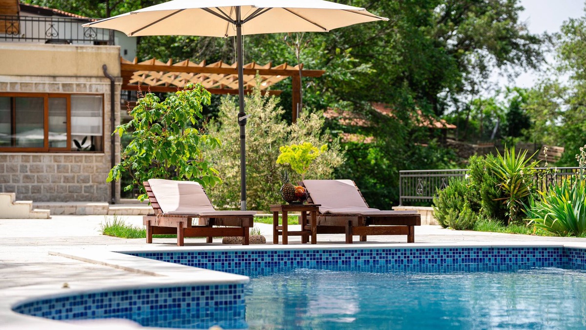 Becici Villa | Majestic Villa Sunset with Horizon Sea View