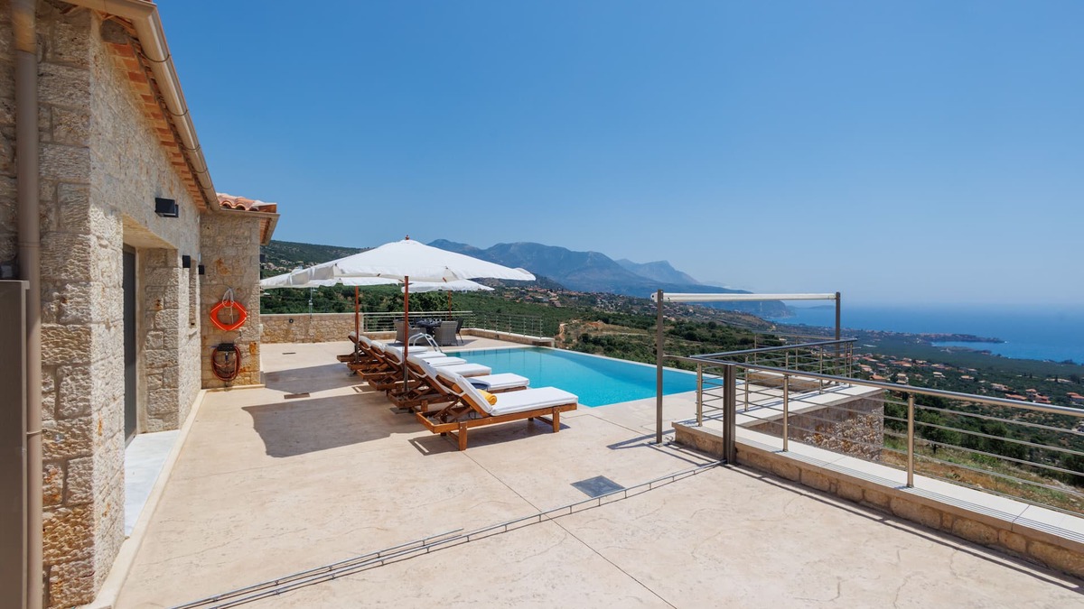 Lefktron Villa | Manazil Mani Luxury villas - 3 bedroom villas with panoramic sea & mountain view