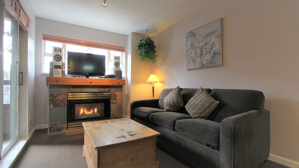 Village North Condo | Marketplace Lodge #212 | Studio with Kitchen, Fireplace, and Balcony