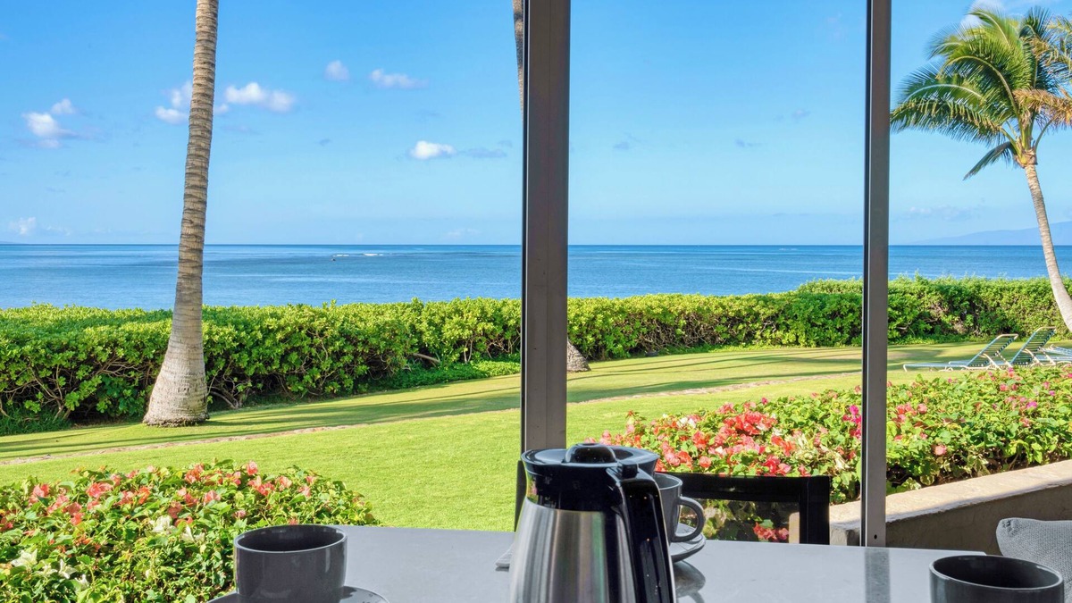 Kihei Condo | Menehune Shores #119 – Stylish Oceanfront Retreat with Luxe Modern Finishes