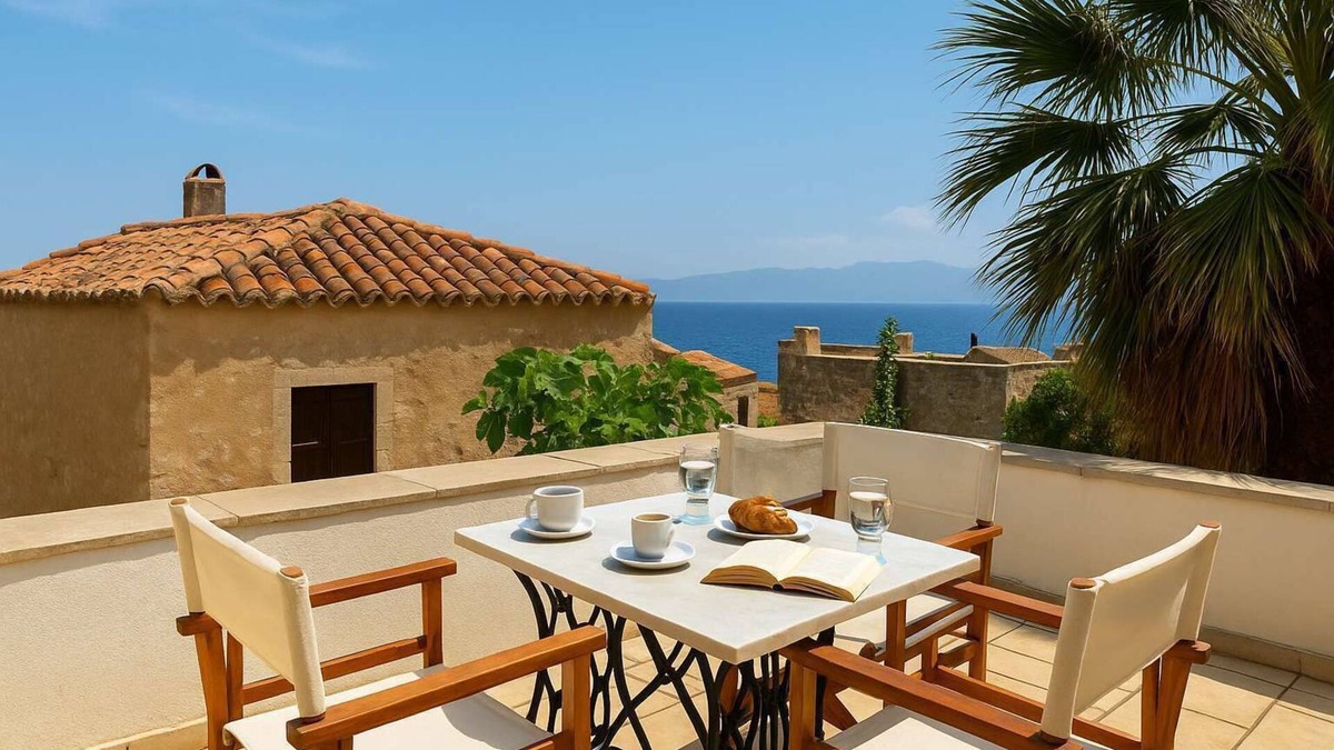 Monemvasia House | Menexes Suites | Melica Suite Balcony w/Sea View