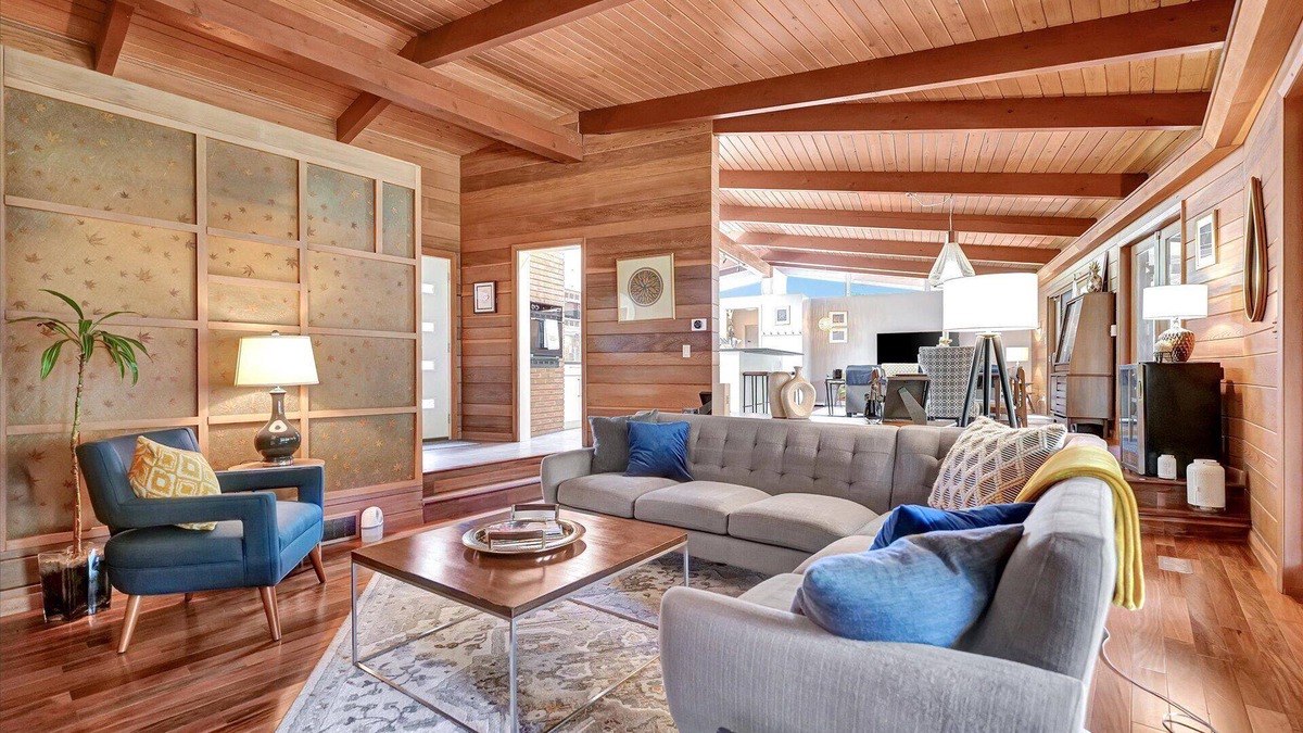 Champaign House | Mid-Century Modern House with Hot Tub Near Country Club