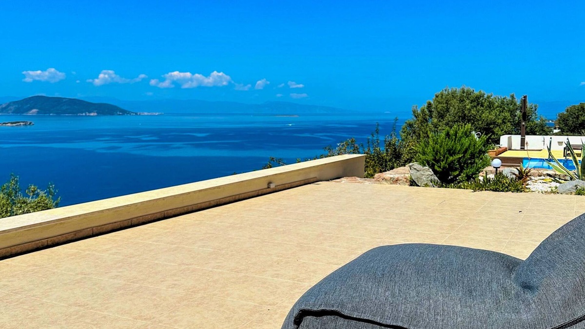 Kontos Condo | Minimalist, new condo with beautiful sea and mountain views