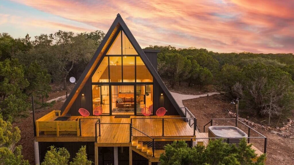 Wimberley House | Modern Aframe Tucked in Nature with Hot Tub & View