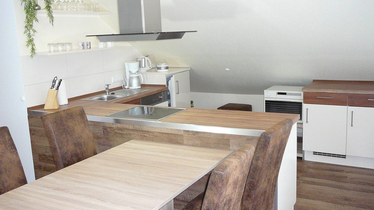 Siekholz Apartment | Modern apartment with air conditioning, porch, garden, sunbathing area, gazebo, pond