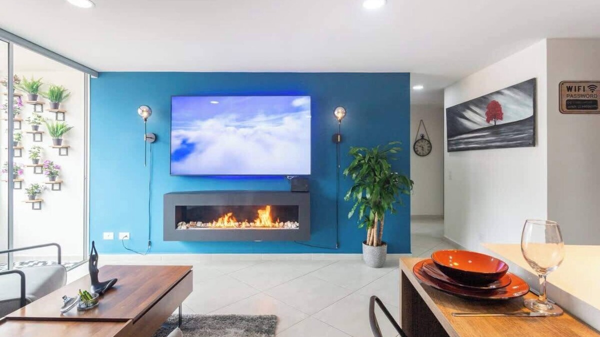 Sabaneta Apartment | Modern Apt: By Medellín, Park, Dining, Balcony, Nightlife, WiFi & Self Check-in
