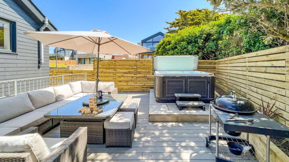 Constantine Bay House | Modern Constantine Bay home with private hot tub, close to the beach and golf