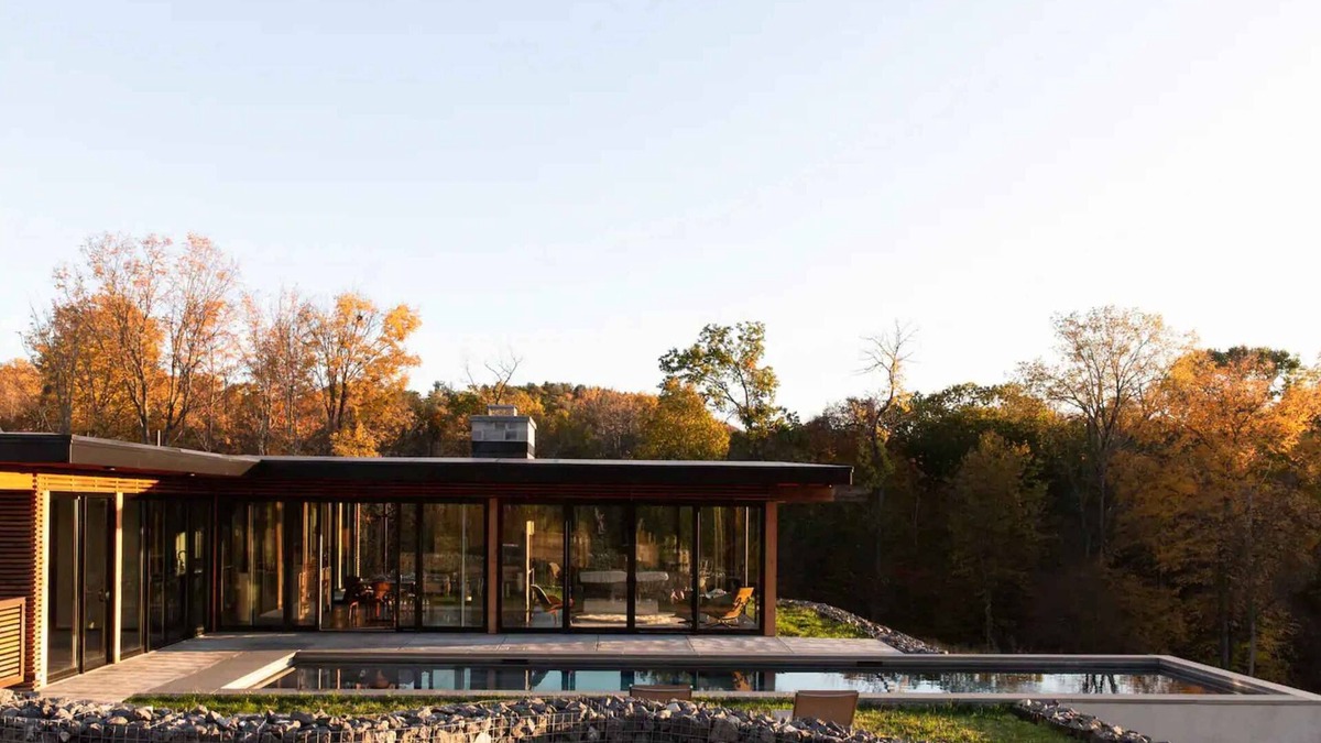 Hudson House | Modern Glass House with Pool & Catskill views in Hudson Valley