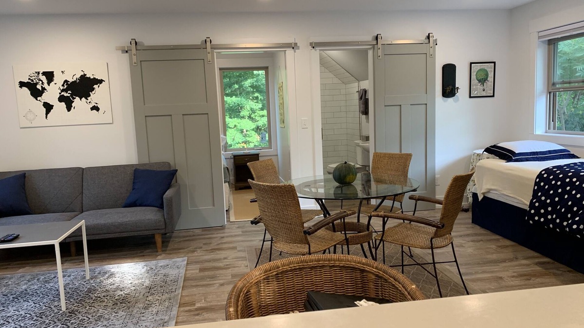 Port Sheldon House | Modern Guest Suites in Beautiful Wooded Setting, Steps to Lake MI Sleeps 6