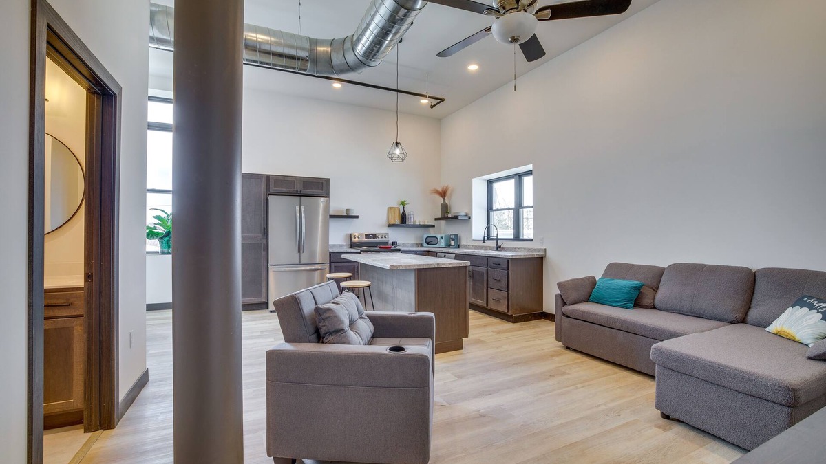 Cashton Apartment | Modern, Open-Concept Apartment: Downtown Cashton!