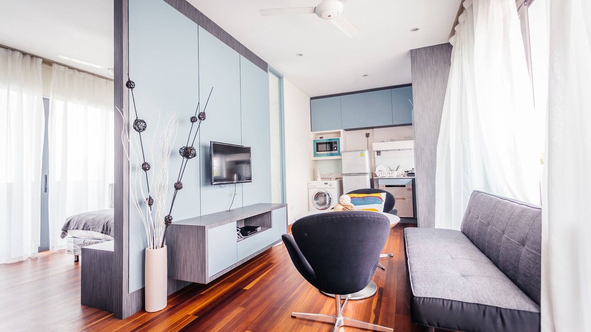 Bedok House | Modern private studio room EZS-7 with shared pool in bungalow house