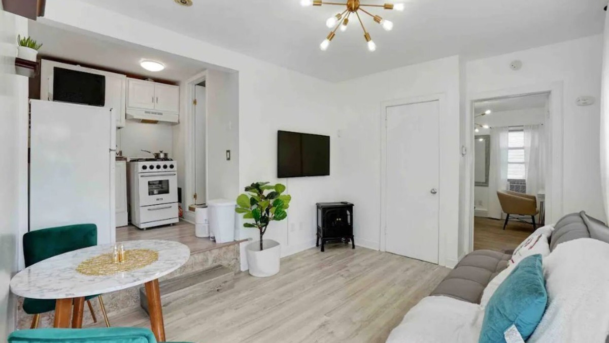 Prospect Park Apartment | Modern, Quiet Apt 30 min to NYC with Workspace, Private Patio & Parking.