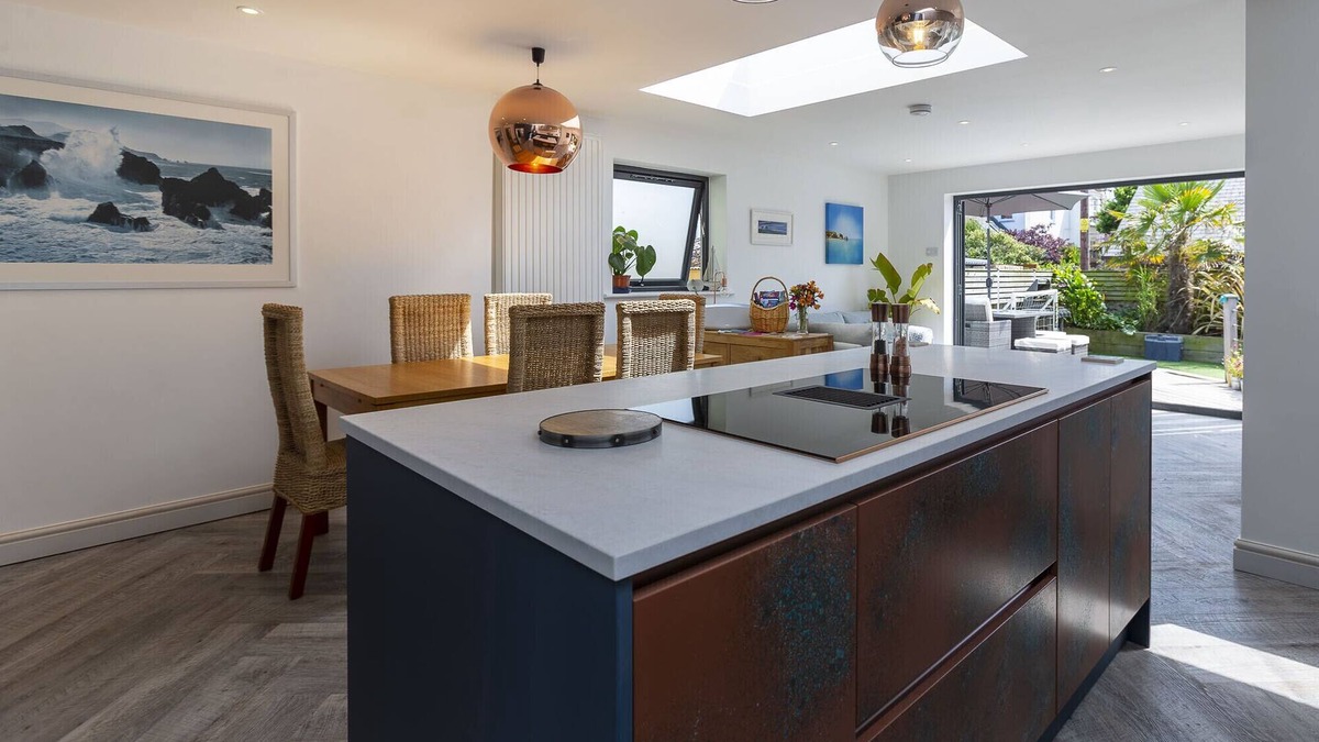 Bude House | Modern rear extension with open plan living and brand new backyard sauna.
