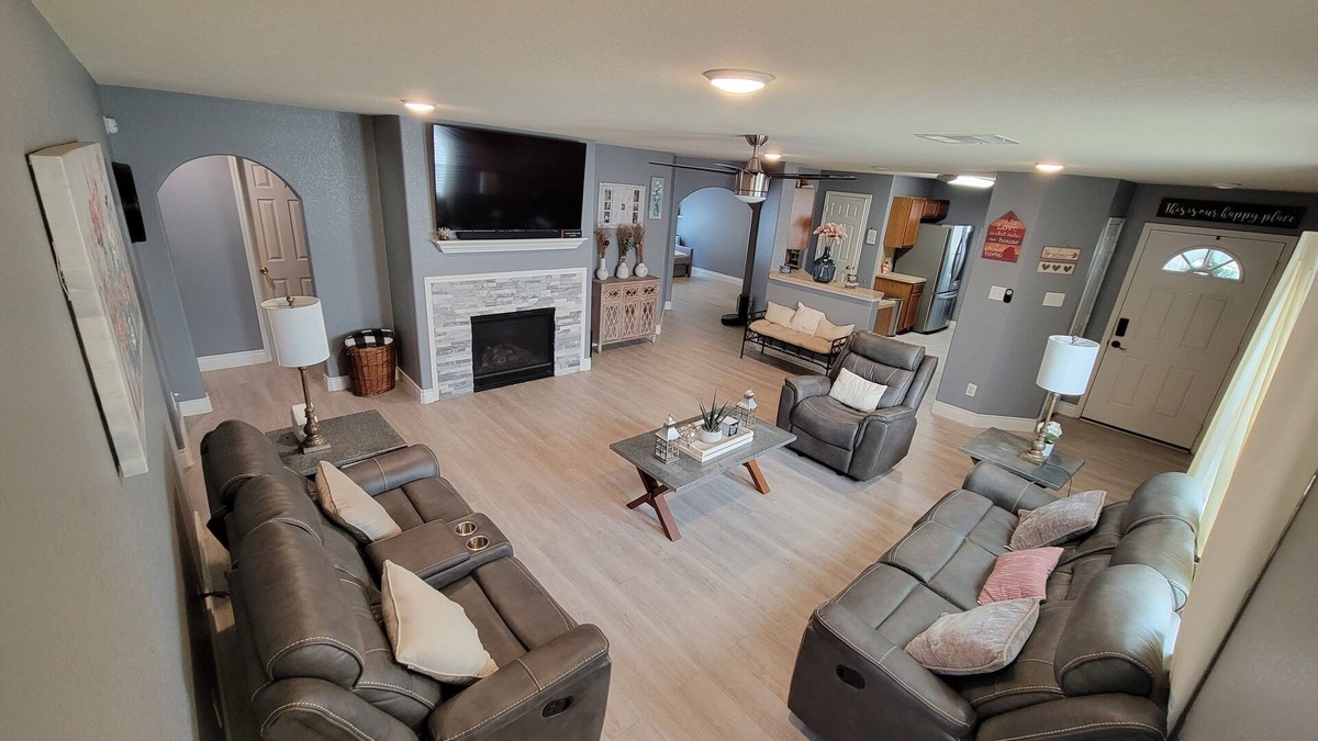 Barrett House | Modern unique 3 bedroom home with indoor fireplace, updated to today standards.