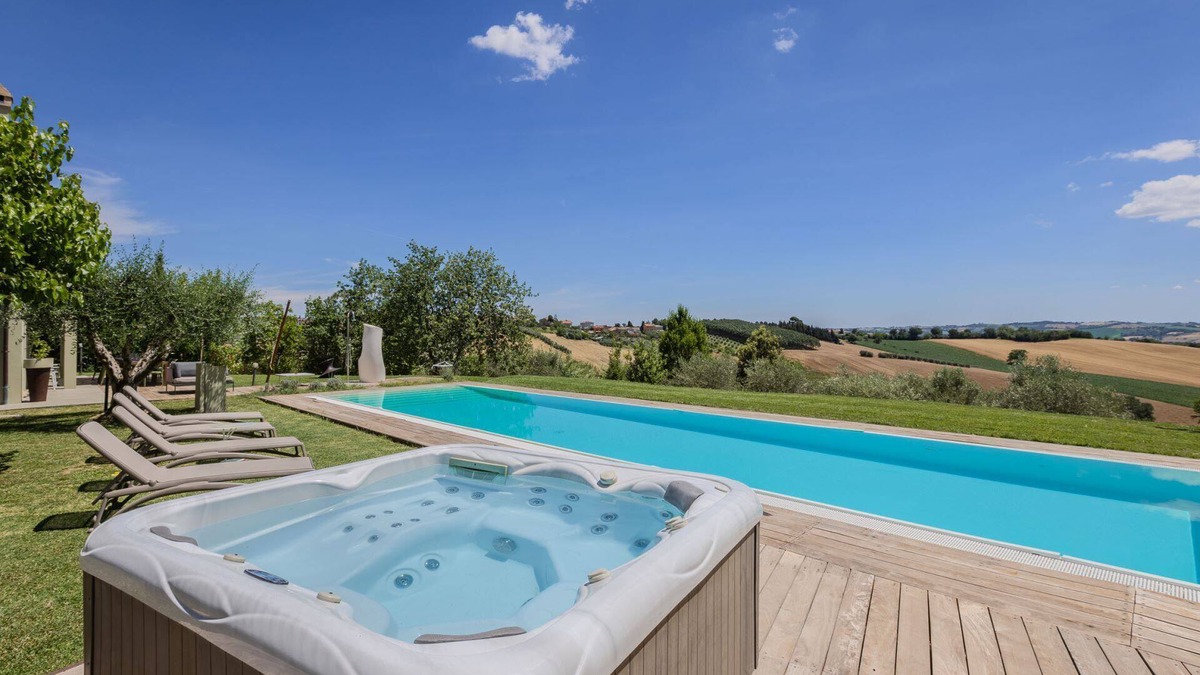 Ripe Villa | Modern villa with heated pool and Jacuzzi, near Ripe, just 20 minutes from the beach of Senigallia