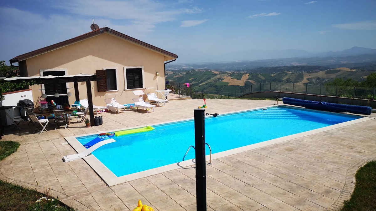 Atri Villa | Modern villa with panoramic view and roomy garden with private pool