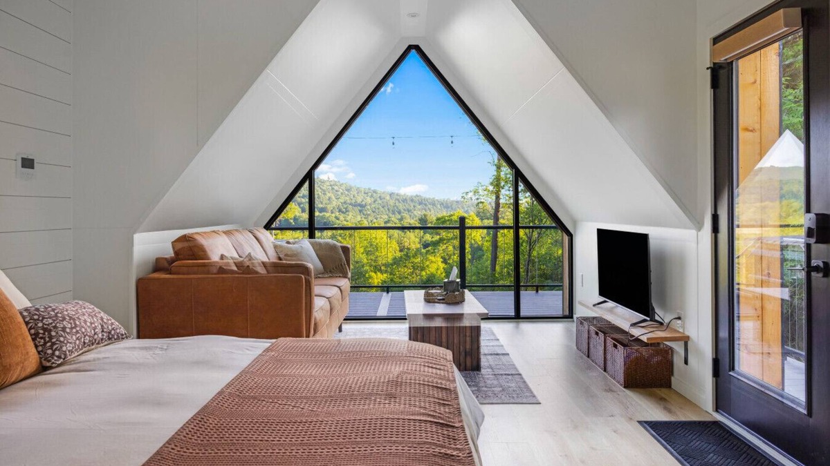 Shippenville Cabin | Moonlight Ridge | A-Frame, Hot Tub, & Fire Pit with Views!