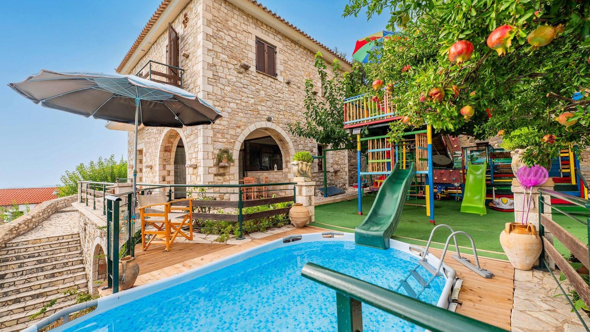 Lepreo House | Mountain Oasis - Pool & Playground near Neda Falls
