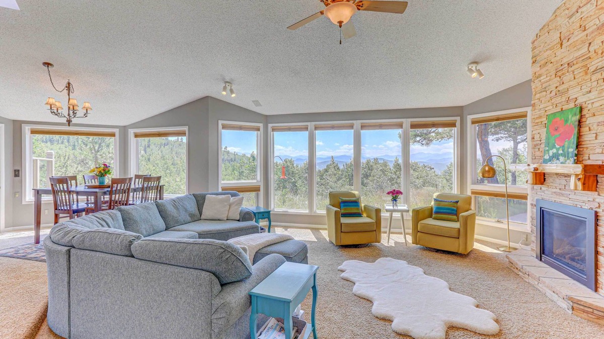 Black Hawk House | Mountain Views + Hot Tub: Airy Forest Escape!