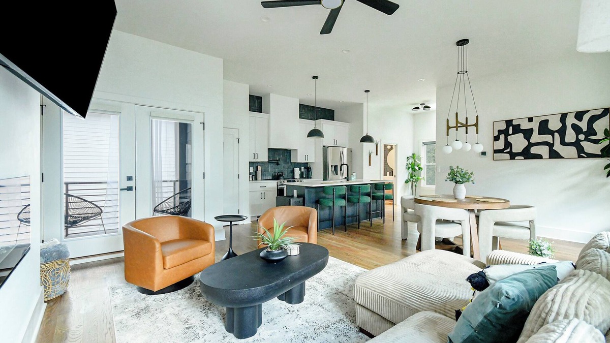 Mechanicsville Apartment | Multi-Level Comfort with Rooftop Views + 2-Car Garage