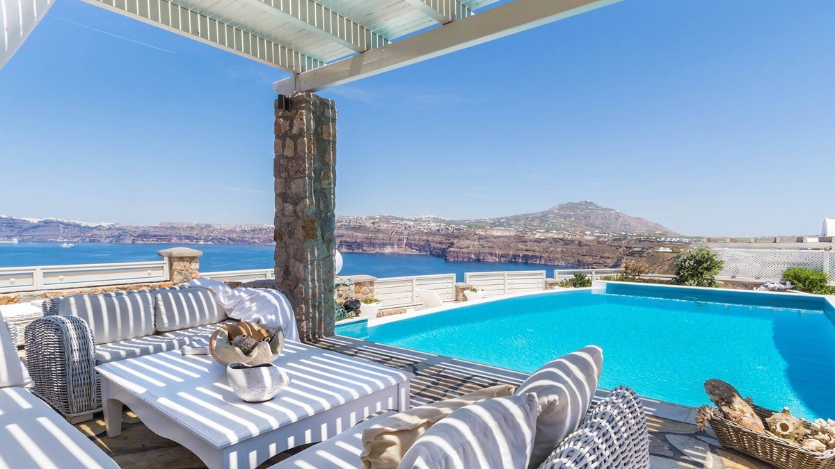 Akrotiri Villa | My Rental Homes - Villa Crystal private infinity pool, sea views and Spa