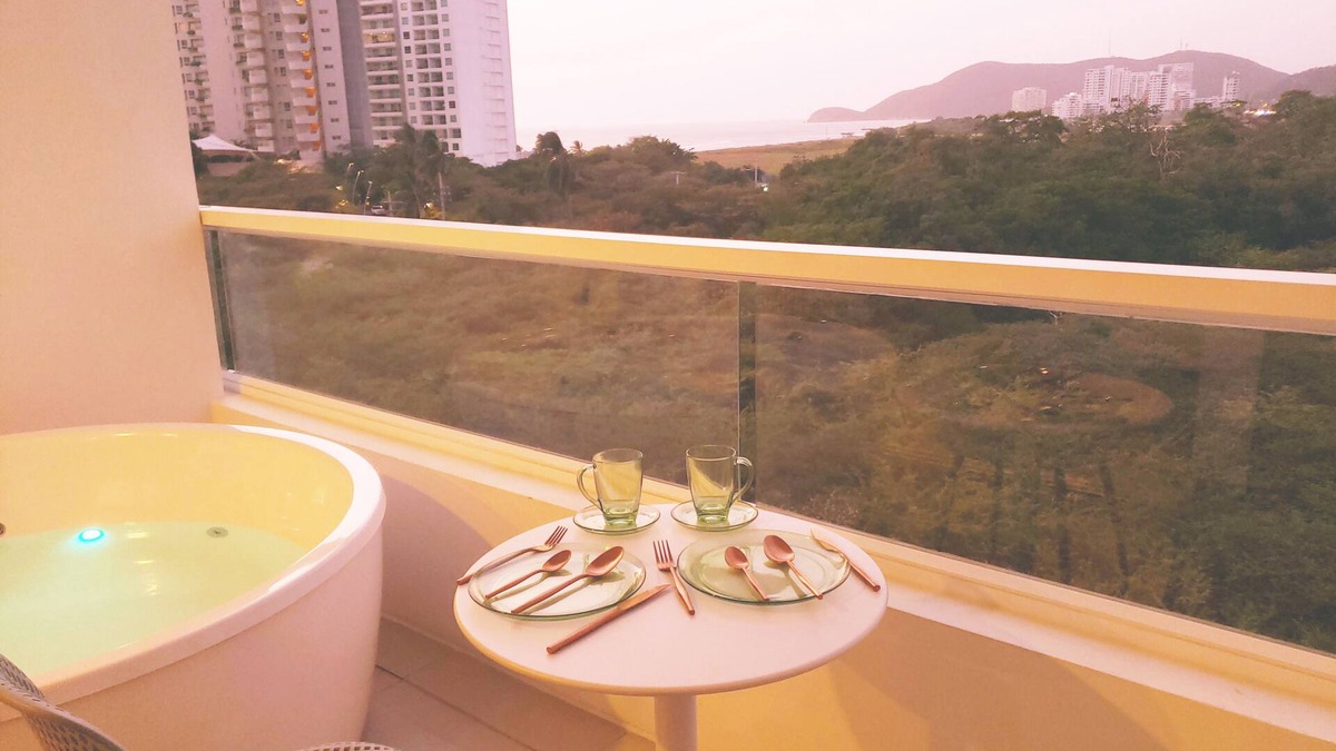 Santa Marta Apartment | Nature and Ocean View Suite With Hot Tub steps to beach in Santa Marta