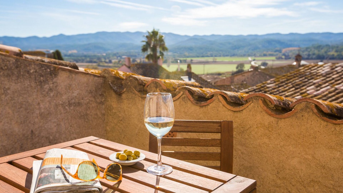 Cruilles House | Near Beaches and Golf: Chic Spacious Stone "Castle" with A/C in Medieval Village