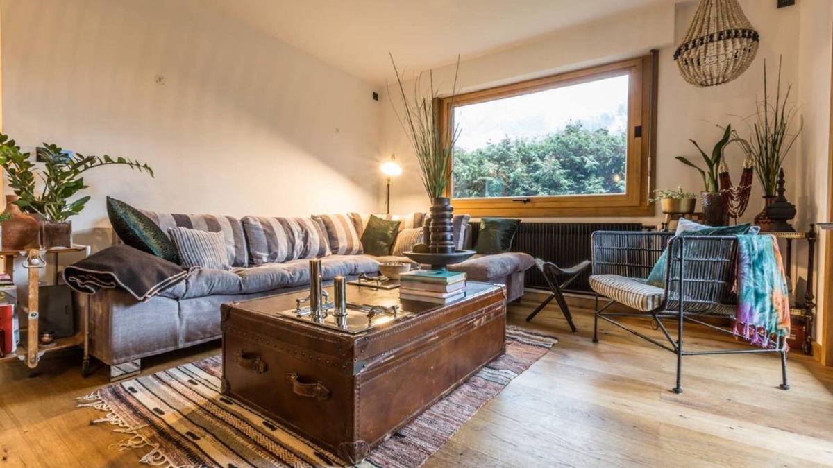 Les Bossons Apartment | New apartment, large, bright, patio, view of Mont Blanc, glacier, mountain.