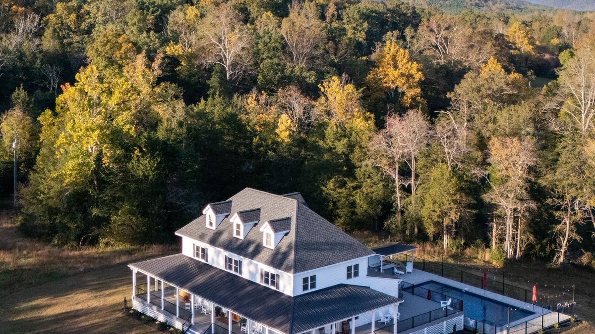 Faber Other | New! Farmhouse + Pool + Firepit + Wrap Around Covered Porch