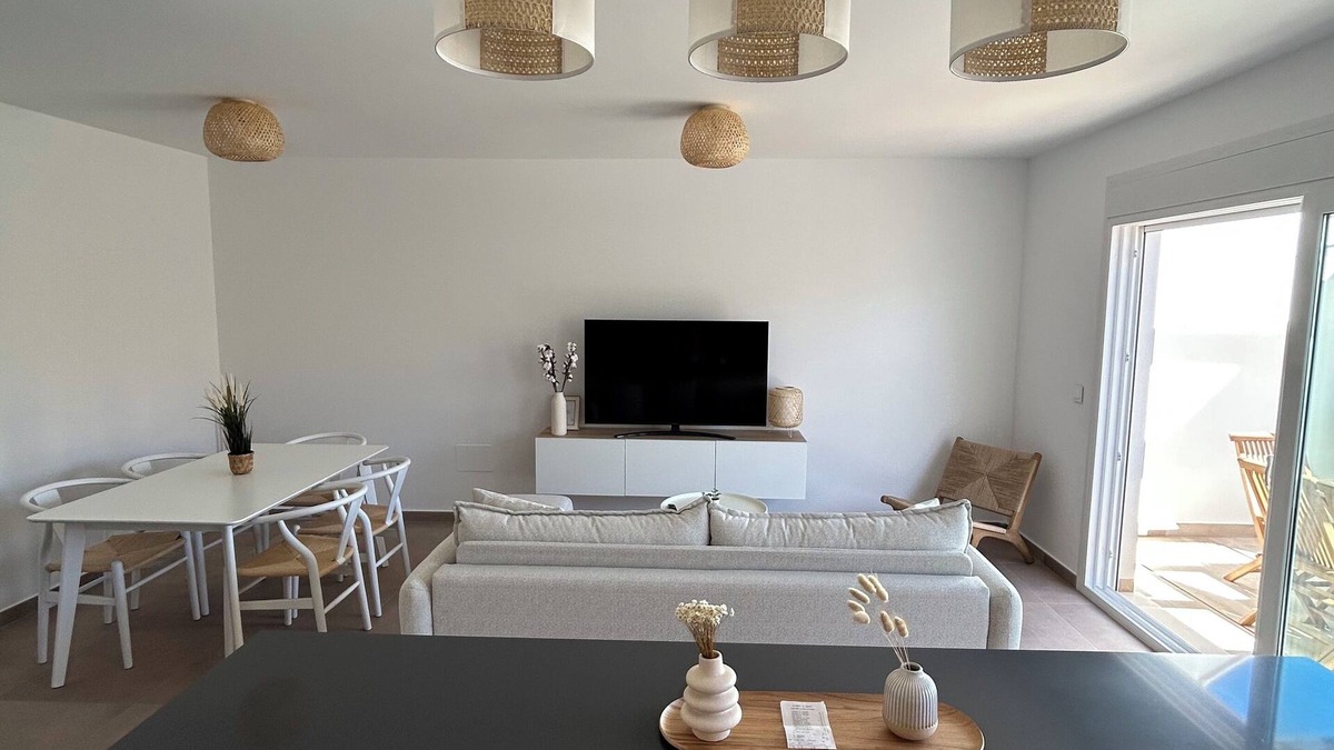 Santiago de la Ribera Apartment | NEW flat with solarium, 50 meters from the sea !