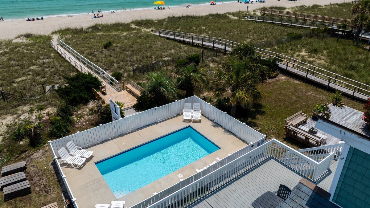 Kure Beach House | New for 2026! 6BR Luxury Home w/Heated Saltwater Pool + Beach