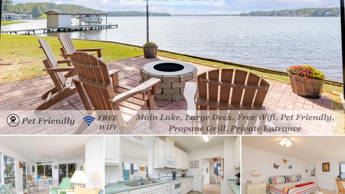 Wise House | New! Main Lake View, Pet-Friendly, Firepit, Dock