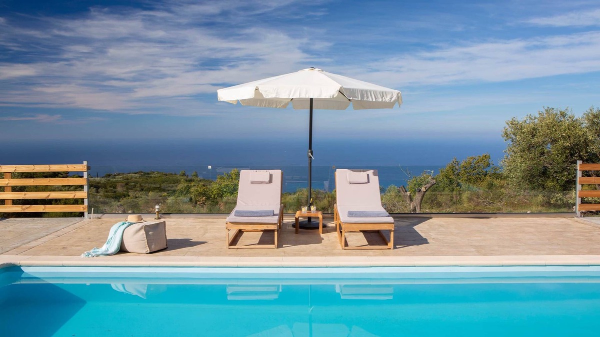 Kalamitsi Villa | New modern Villa Freya overlooking Ionian Sea