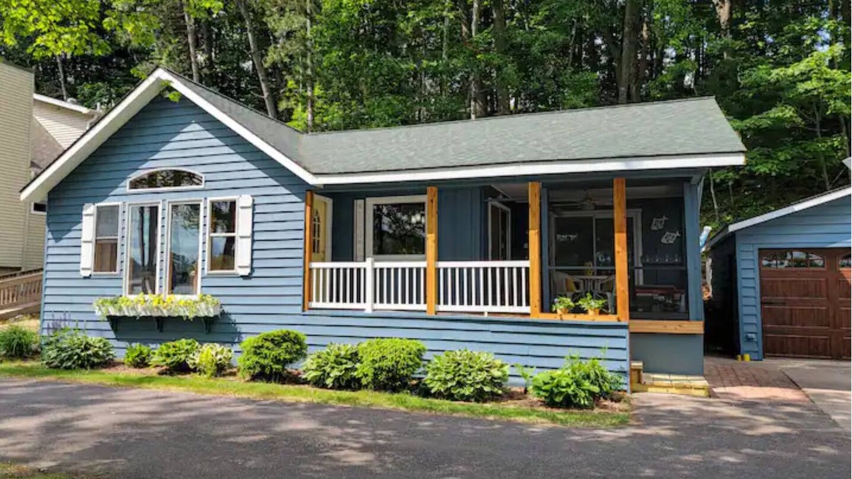 Lake Tomahawk House | NEW! Renovated Bungalow steps from Lake Tomahawk - King Bed, Dock Space, Firepit