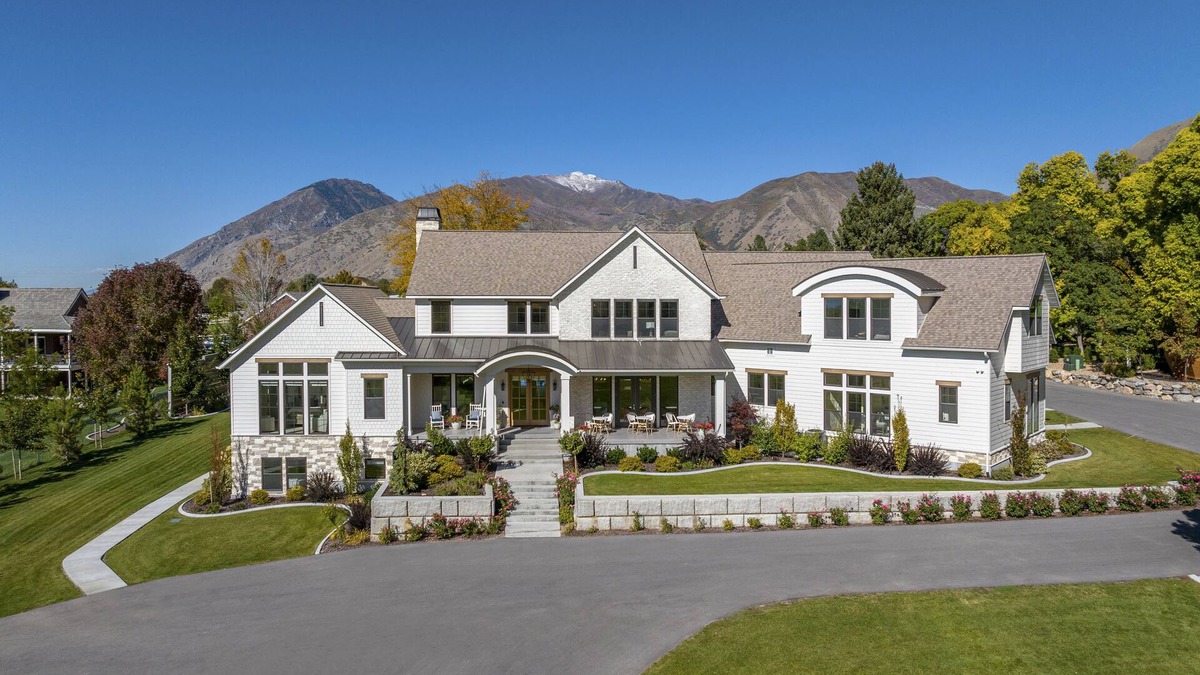 Mapleton House | New resort-style vacation property with ponds, pool, sport court and theater