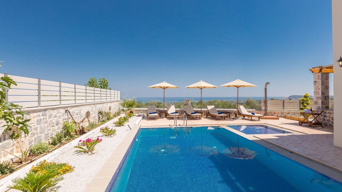Kirianna Villa | New Villa Katifes w/Private Pool, with Amazing Views of the Sea, 7km to beach