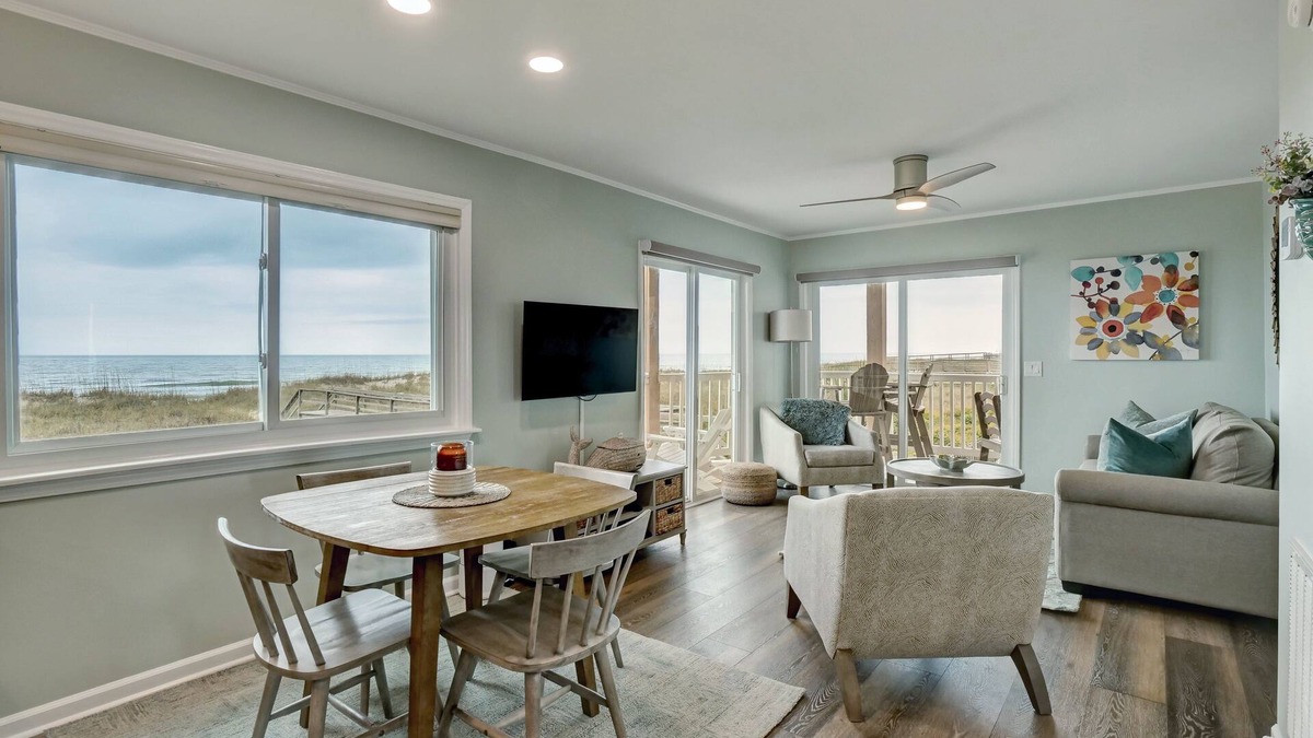 Wilmington Beach Condo | Newly Renovated Ocean Front Condo with Wrap Around Deck and Private Beach Access