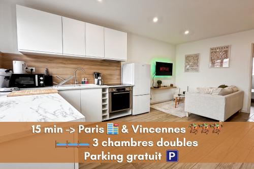 Joinville-le-Pont Apartment | NOA - Appartement familial très proche Paris et Vincennes - Parking free