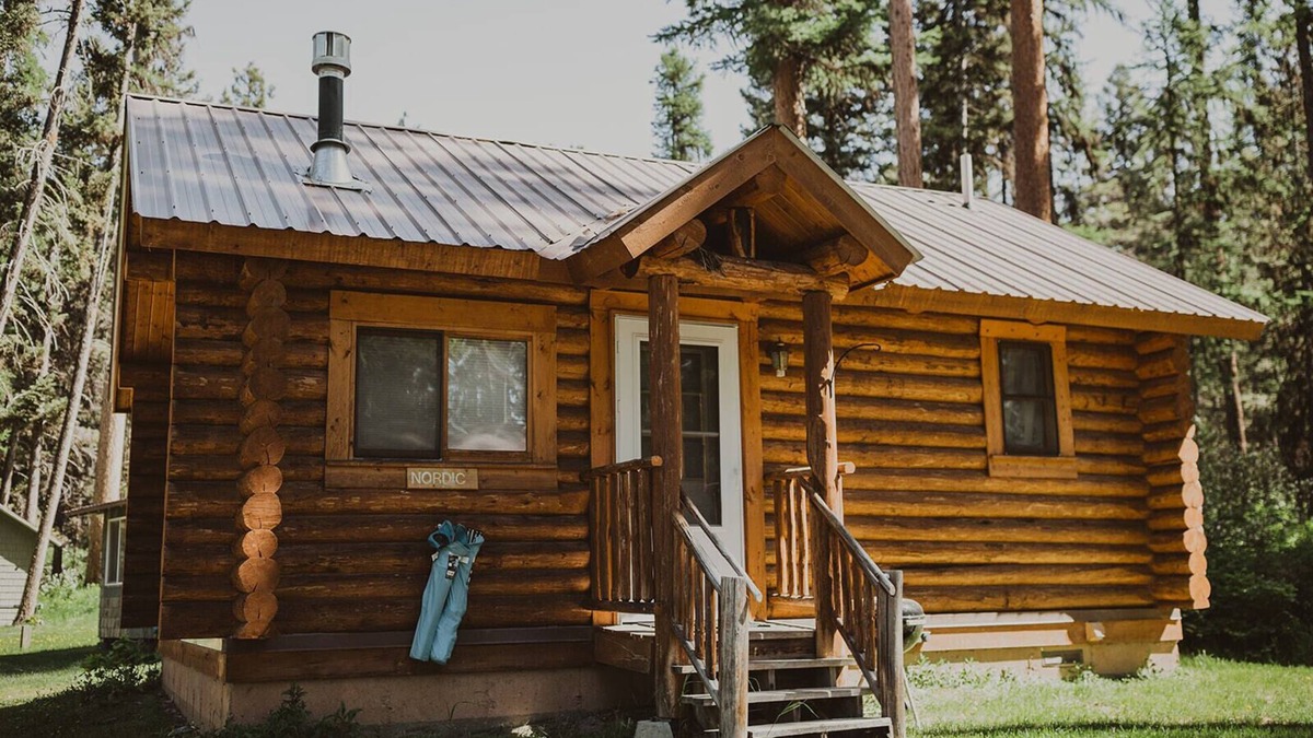 Seeley Lake Cabin | Nordic Cabin at Tamaracks Resort, a cozy log cabin with views of Seeley Lake.