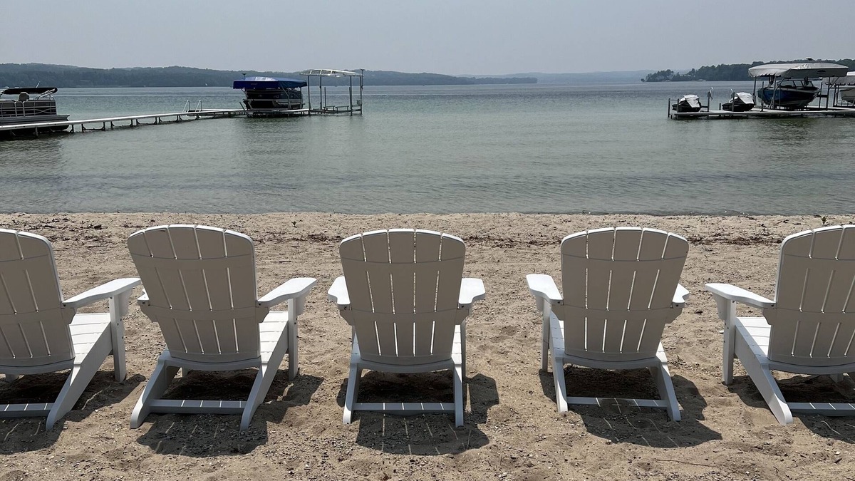 Leland Cottage | North Lake Leelanau carriage/cottage. Sandy beach front on North Lake Leelanau.