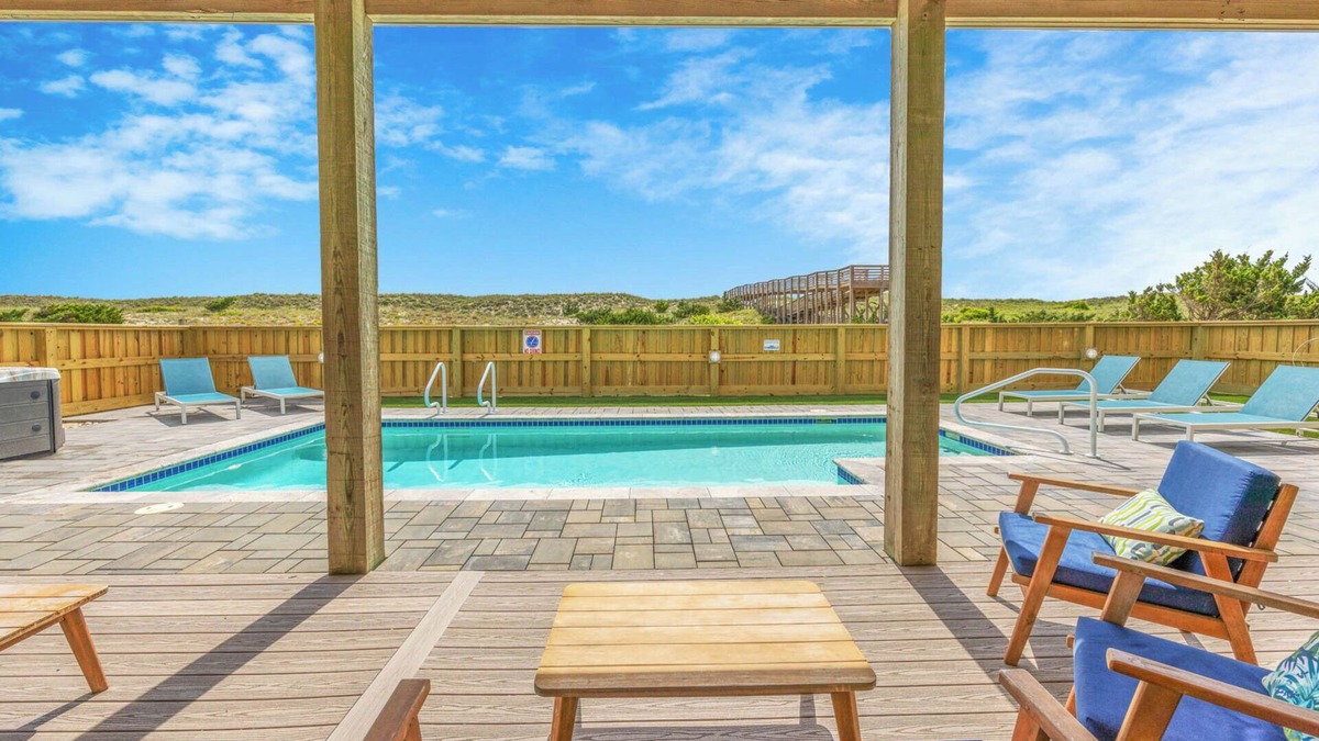 Waves House | OCEANFRONT-6 BDRM-4 Mstrs-RENOVATED 2024-Heated Pool,Hot Tub, Media & Game Rooms