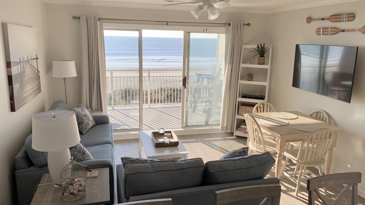Ocean Isle Beach Condo | Oceanfront condo 2BR direct beach access + pool