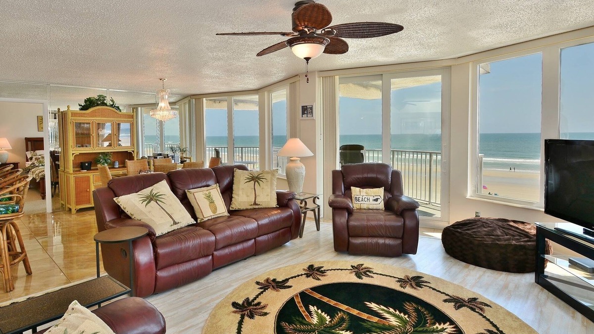 Daytona Beach Shores Condo | Oceanfront Condo-Non-Driving Beach-Pool-Free Wifi/Parking-Bikes-Beach Equipment.